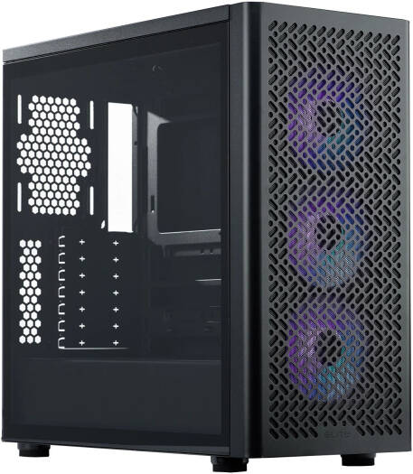 Cooler Master Elite 502 Mid Tower PC Case - Black