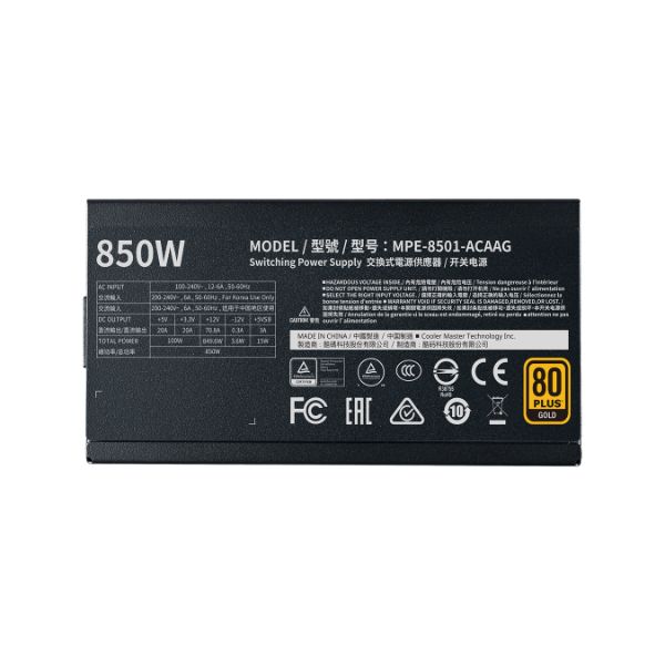 CoolerMaster MWE Gold 850 - V2 Full Modular 80 Plus Gold ATX Power Supply Unit - PakByte Computers 