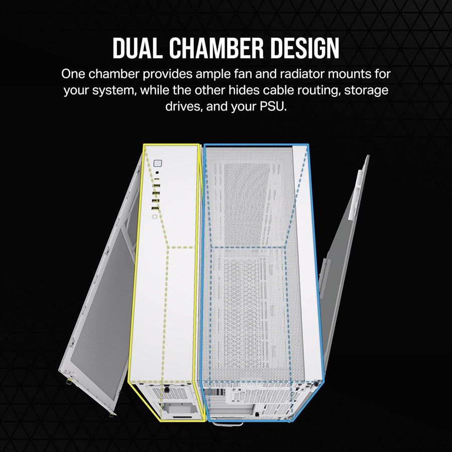 Corsair 6500D AIRFLOW Mid-Tower Dual Chamber PC Case - White - CC-9011260-WW - PakByte  
