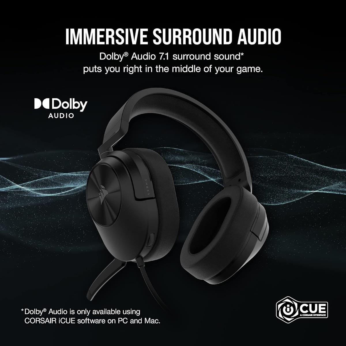 Corsair HS55 Surround Wired Gaming Headset - Carbon - PakByte  