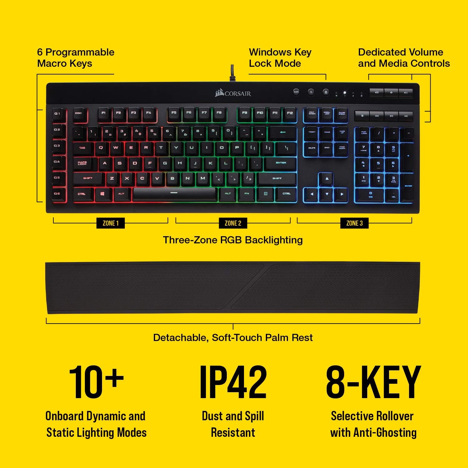 Corsair K55 RGB Gaming Keyboard - Black - PakByte Computers  