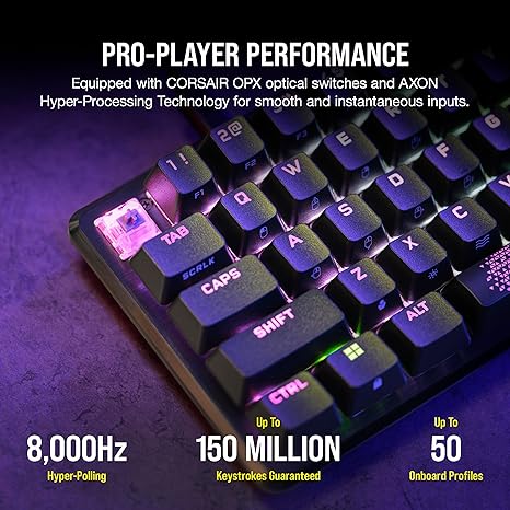 Corsair K65 PRO RGB Mini Optical Gaming Keyboard - Black