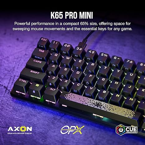 Corsair K65 PRO RGB Mini Optical Gaming Keyboard - Black