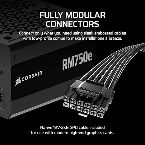 CORSAIR RM750e Fully Modular Low-Noise ATX Power Supply
