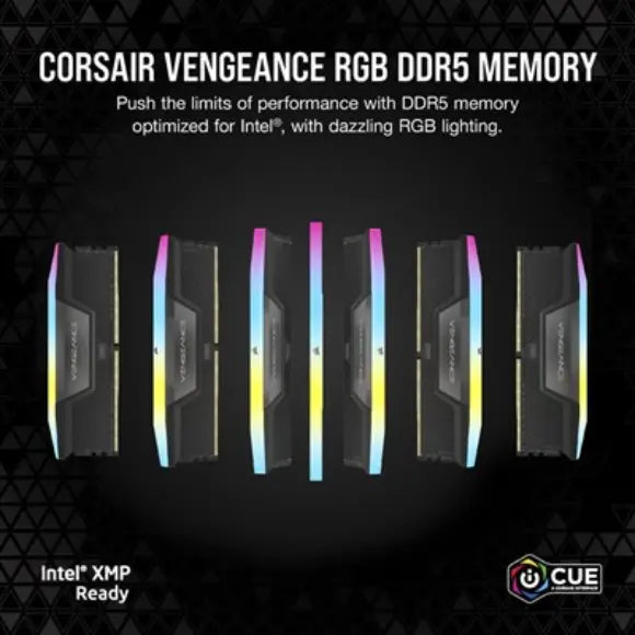 Corsair Vengeance RGB 32GB (2x16GB) DDR5 DRAM 5200MHz Desktop Memory - Black - PakByte Computers 