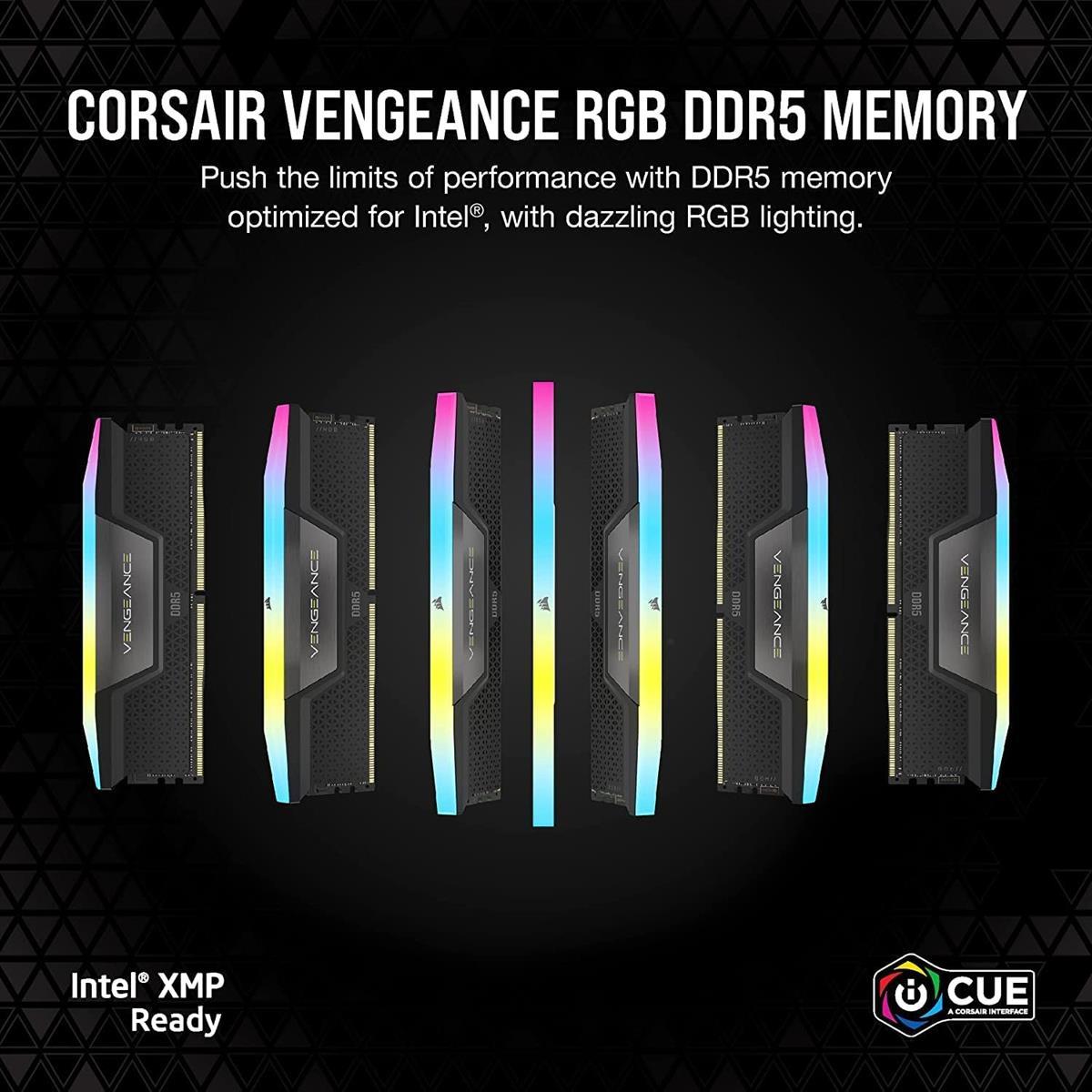 Corsair Vengeance RGB 64GB (2x32GB) 6400MHz C32 DDR5 DRAM Memory Kit - Black - PakByte  
