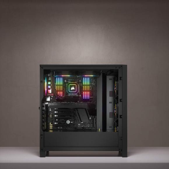 Corsair iCUE 4000X RGB Mid-Tower ATX PC Case - Black - PakByte Computers 