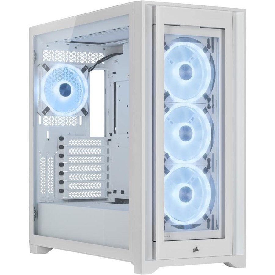 Corsair iCUE 5000X RGB QL Edition Tempered Glass Mid-Tower Smart Case - White