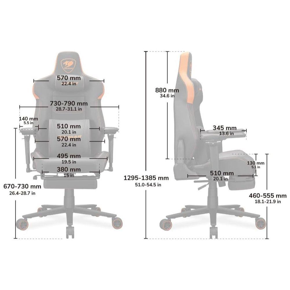 Cougar Armor Evo S Ergonomic Gaming Chair - Orange/Black - PakByte Computers  