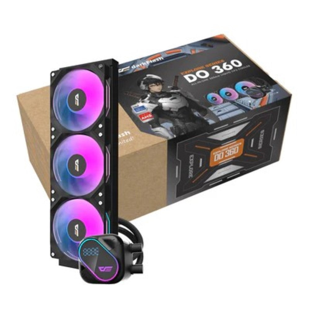 Darkflash Explore DO 360 AIO 360mm Liquid CPU Cooler - Black