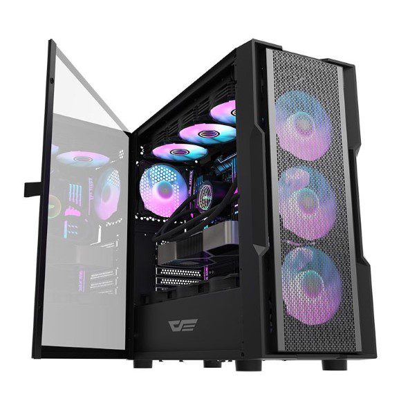 DarkFlash DK431 RGB Mid-Tower ATX Case - Black