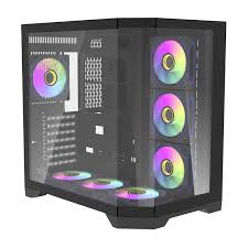 DarkFlash FT418 Small Tempered Glass mATX PC Case – Black