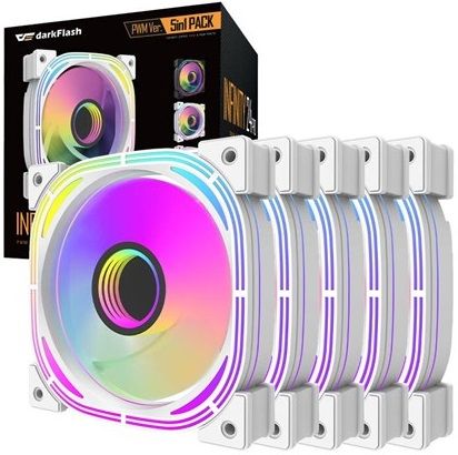 Darkflash INF 24 Pro PWM ARGB 5-in-1 Cooling Fan Kit - White