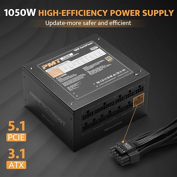 DarkFlash PMT1050 1050W 80 Plus Gold Fully Modular Power Supply