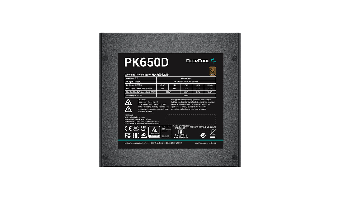 DeepCool PK650D 650W 80 Plus Bronze Power Supply - PakByte  