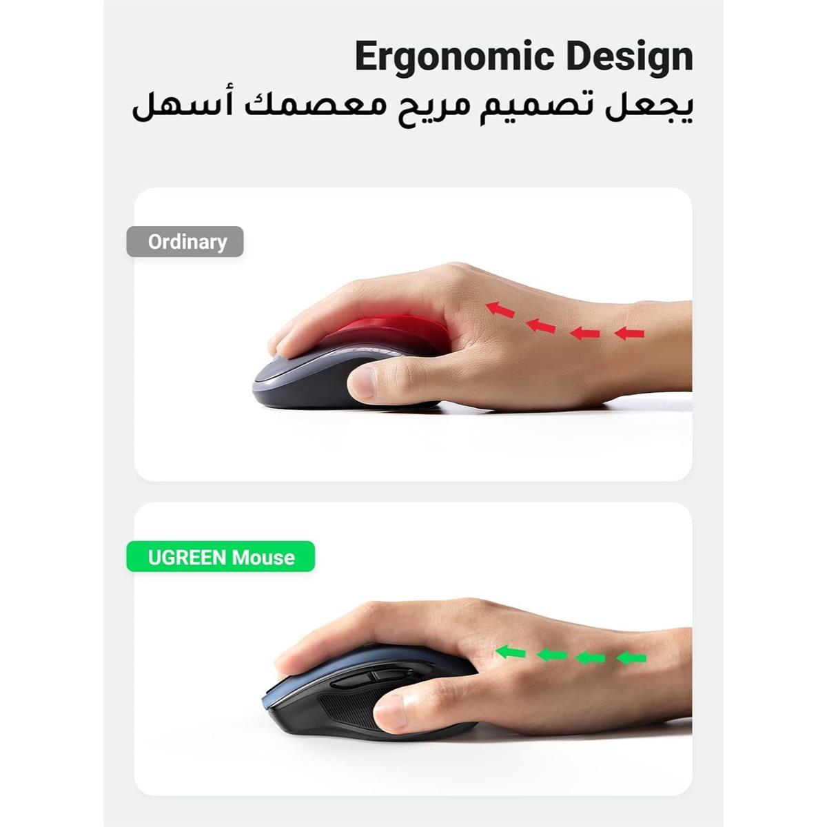 Ergonomic Contoured-Shape Design Wireless Mouse 2.4 - Blue - PakByte Computers  
