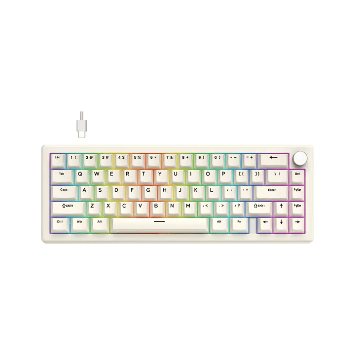Fantech Atom X66 MK614 Retro Edition RGB Mechanical Gaming Keyboard - Beige (Ice Apricot Switch)