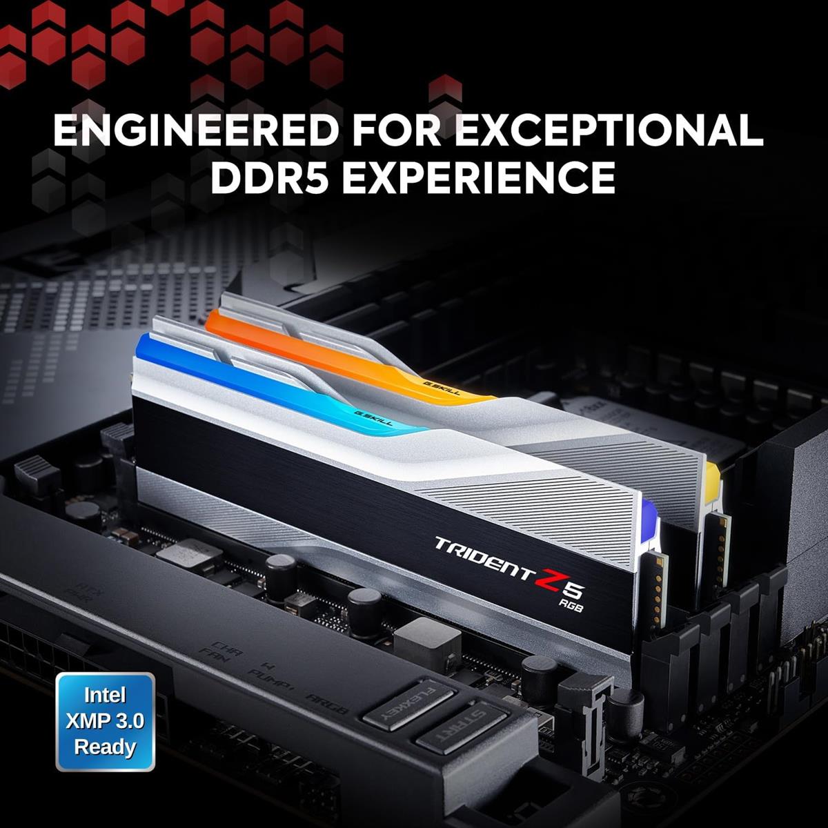 G.Skill Trident Z5 RGB 32GB (2x16GB) 6000MHz CL30 (Intel XMP 3.0) 30-40-40-96 DDR5 RAM 1.35V Desktop Computer Memory UDIMM - Metallic Silver - PakByte Computers  