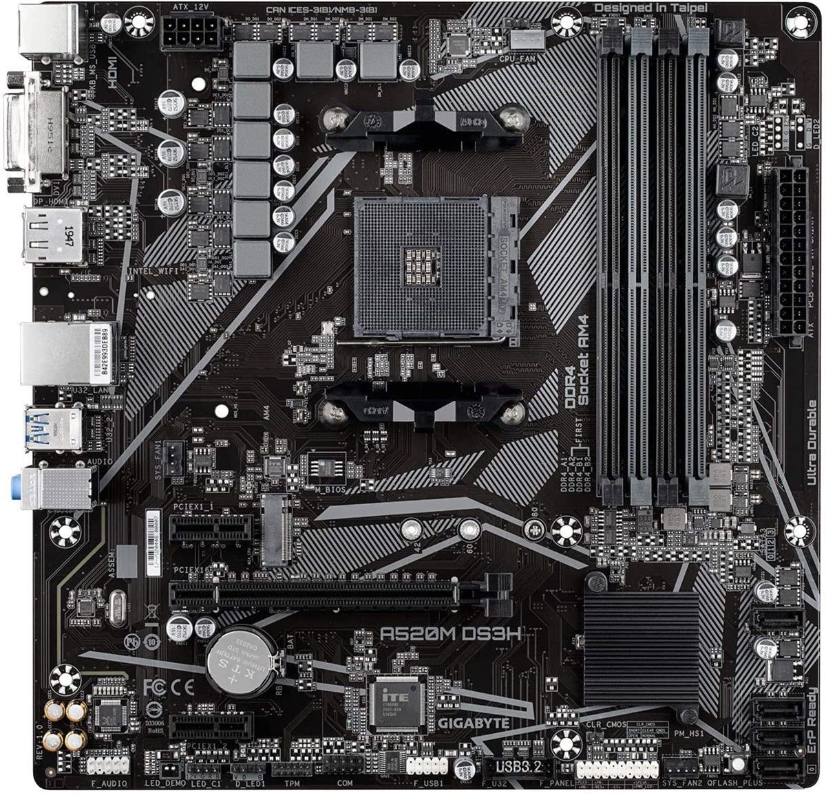 Gigabyte A520M DS3H AMD AM4 microATX Motherboard