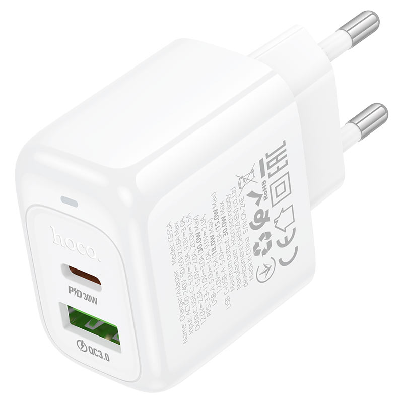 HOCO CS55A Surplus PD30W + QC3.0 EU Charger