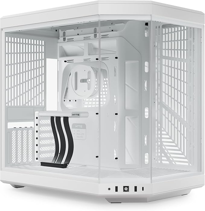 Hyte Y70 Modern Aesthetic Dual Chamber Mid-Tower ATX Gaming Case - White
