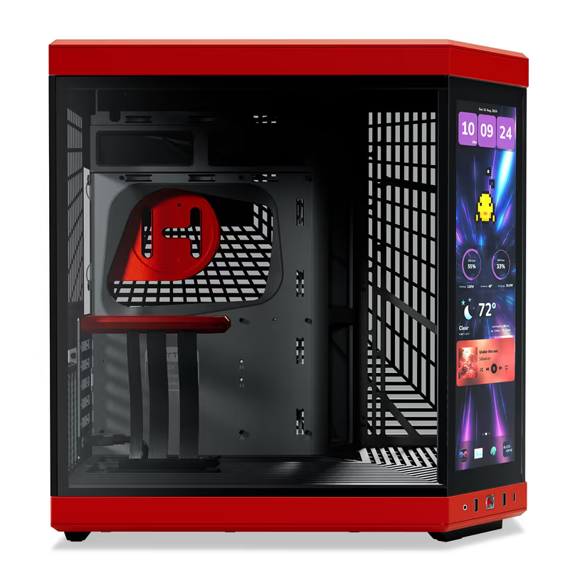 Hyte Y70 Touch Infinite Modern Aesthetic Mid-Tower ATX Gaming Case With LCD Screen - Black Cherry - PakByte  