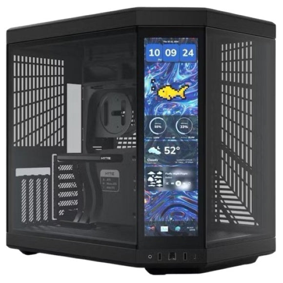Hyte Y70 Touch Infinite Modern Aesthetic Mid-Tower ATX Gaming Case With LCD Screen - Black