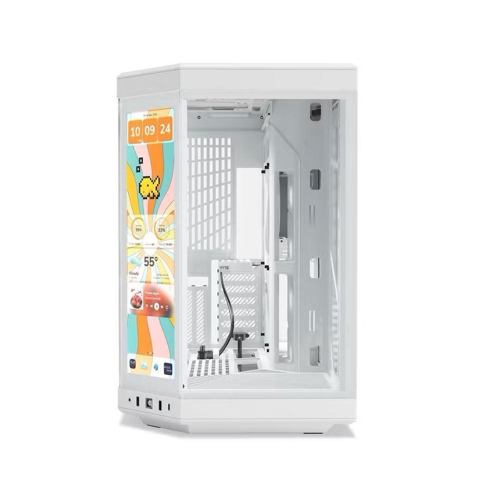 Hyte Y70 Touch Infinite Modern Aesthetic Mid-Tower ATX Gaming Case with LCD Screen - White - PakByte  