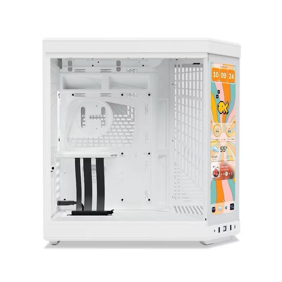 Hyte Y70 Touch Infinite Modern Aesthetic Mid-Tower ATX Gaming Case with LCD Screen - White - PakByte  