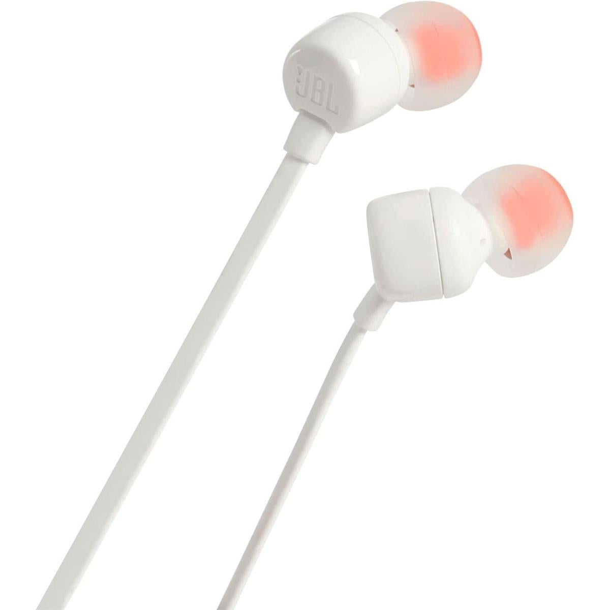 JBL Tune 110 In-Ear Headphone with One-Button Remote - White - PakByte Computers  