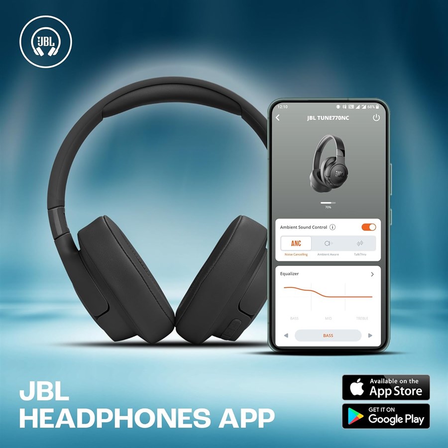 JBL Tune 770NC Wireless Over Ear ANC Headphones - Black - PakByte Computers  