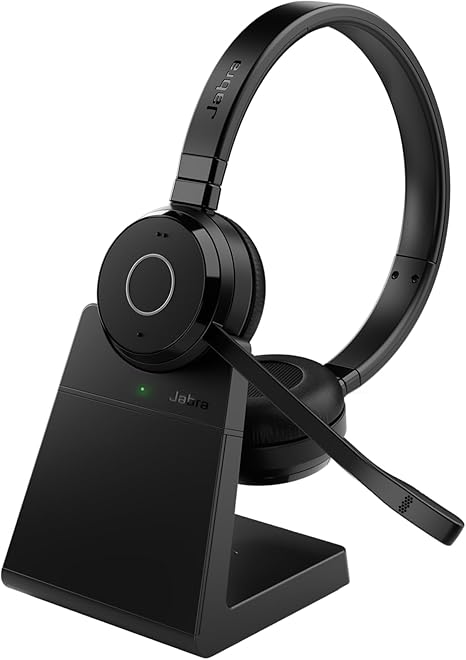 Jabra Evolve 65 TE (Third Edition) Wireless Dual-Ear Headphones w/Charging Stand - Black