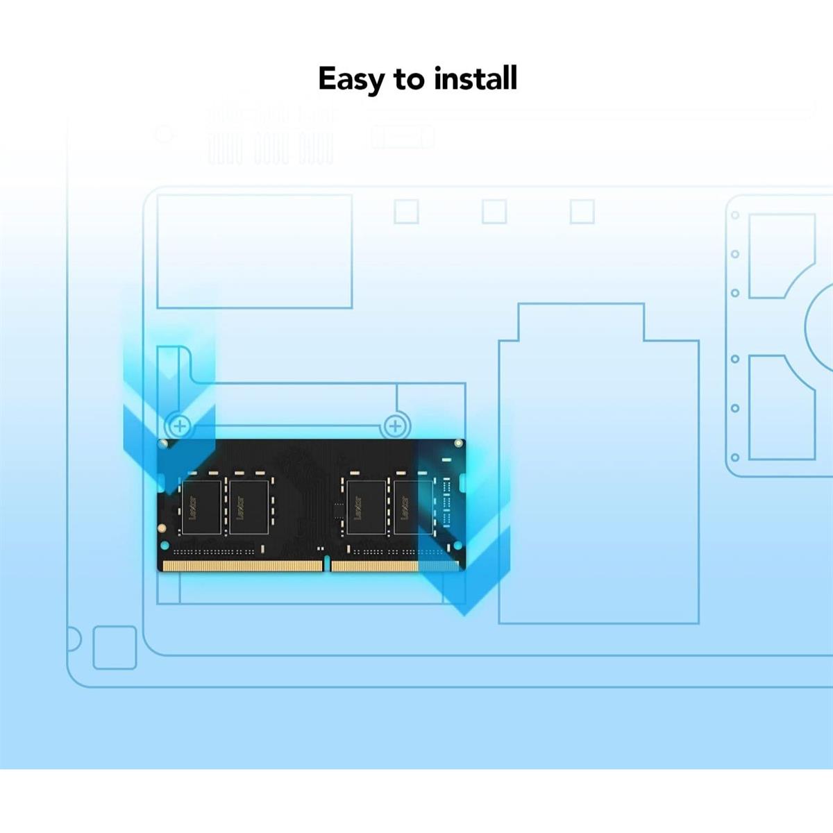 Lexar 32GB Single DDR4 SODIMM RAM 3200MT/s  Laptop Memory - Black - PakByte Computers  
