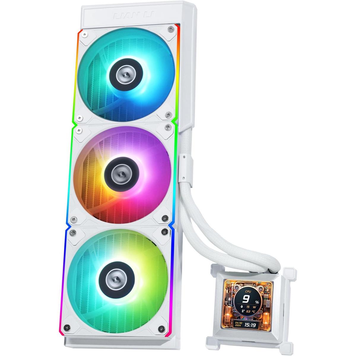 Lian Li Hydroshift LCD 360R AIO ARGB 360mm Liquid CPU Cooler - White