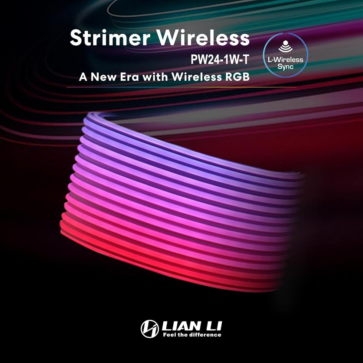 Lian Li Strimer Wireless 24 Pin with Controller - Addressable RGB Power Extension Cable, 2.4 GHz Wireless Control - PakByte Computers  