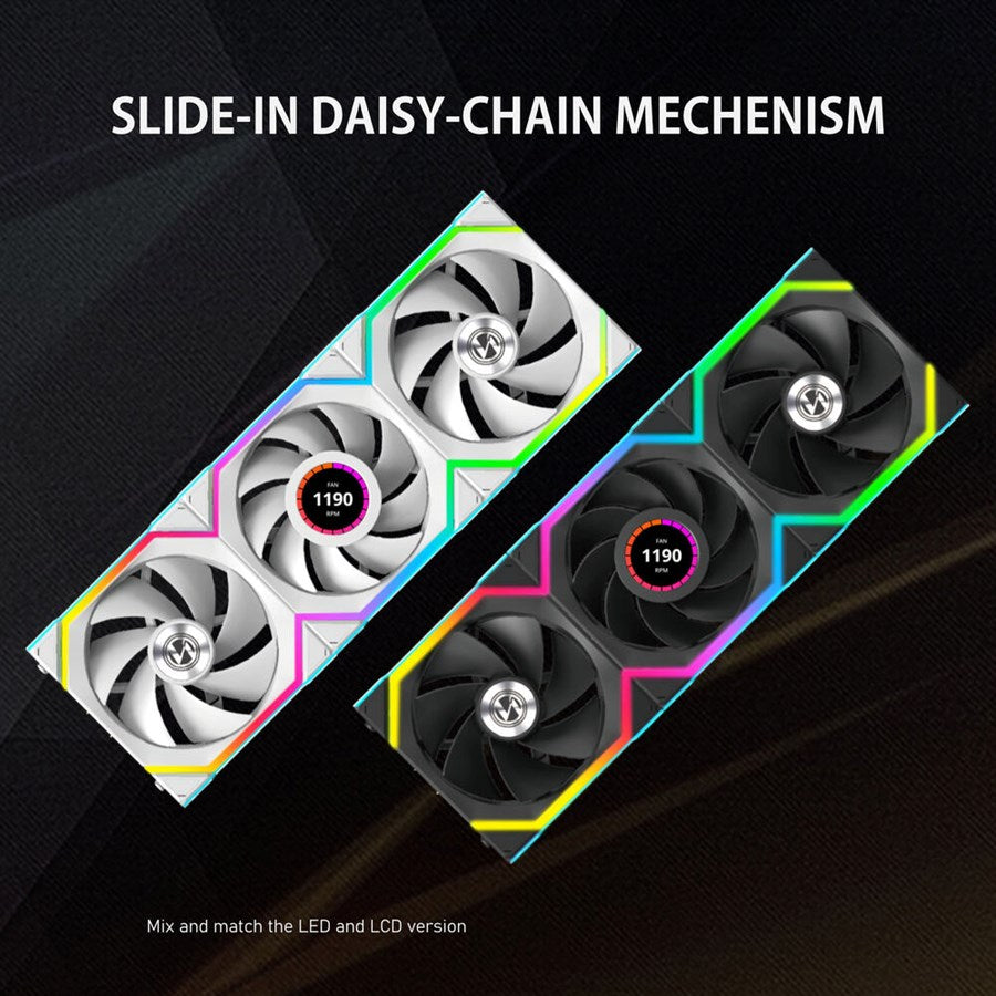 Lian Li UNI FAN SL 120 Wireless LCD ARGB Case Fan Triple Pack - Black - PakByte Computers  