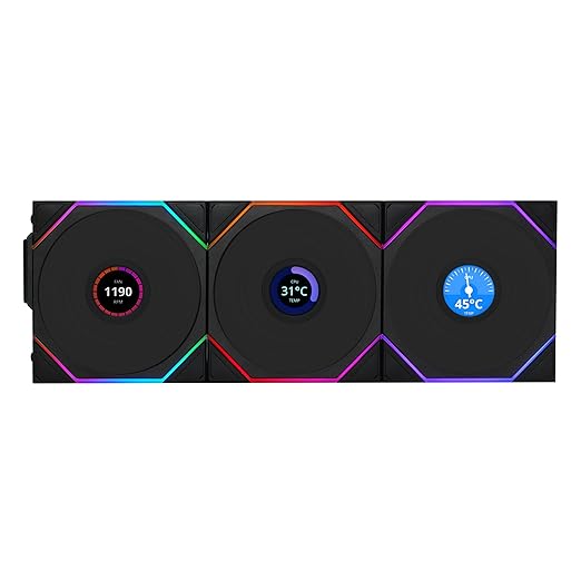 Lian Li UNI Fan TL LCD Wireless 120 Triple Pack ARGB Fan - Black - PakByte Computers  