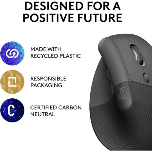 Logitech LIFT VERTICAL Wireless MOUSE - Gray - PakByte  