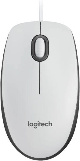 Logitech M100 Optical USB Corded Mouse – White