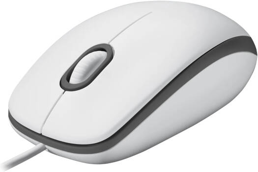 Logitech M100 Optical USB Corded Mouse – White