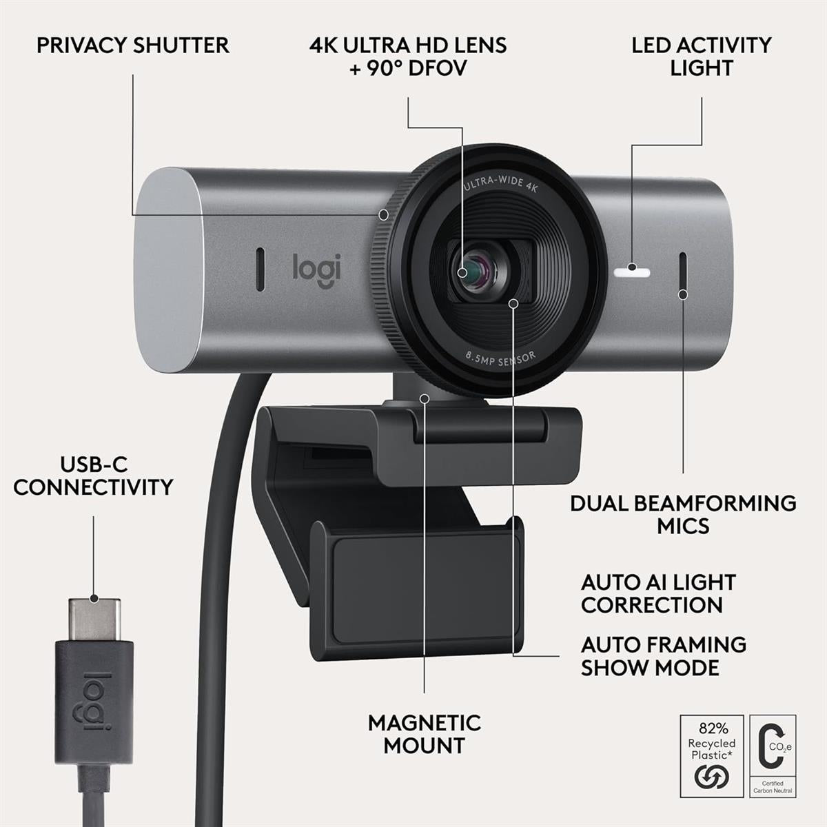 Logitech MX Brio 705 for Business 4K Webcam - PakByte Computers  