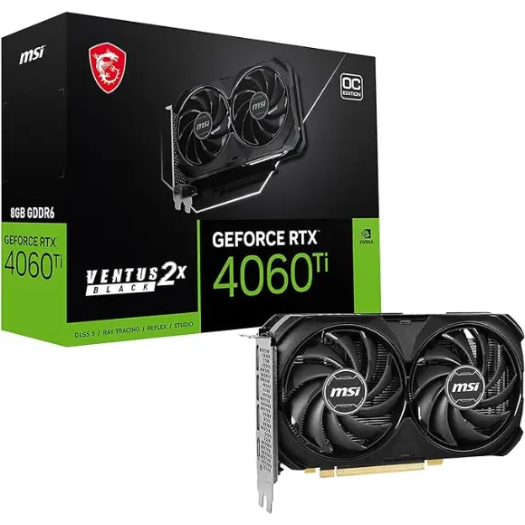 MSI Gaming GeForce RTX 4060 Ti 8GB GDRR6 Ventus 2X 8G OC Graphics Card