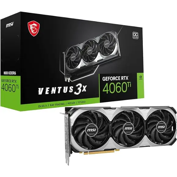 MSI Gaming GeForce RTX 4060 Ti Ventus 3X OC 8GB GDRR6 Graphics Card