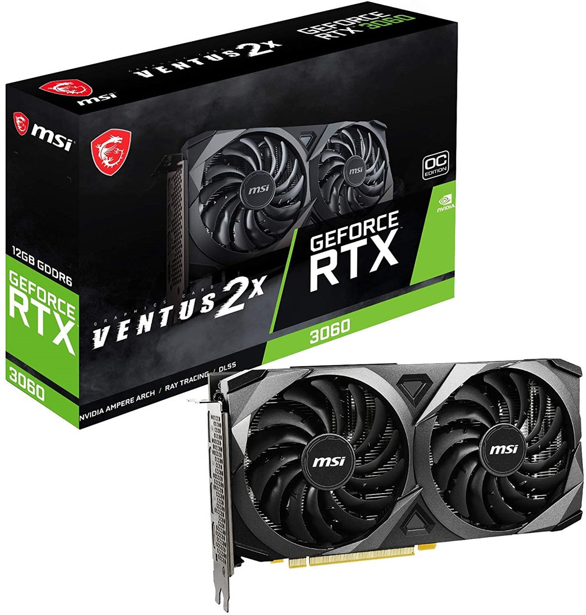MSI GeForce RTX 3060 Ventus 2X OC 12GB Graphics Card - PakByte  