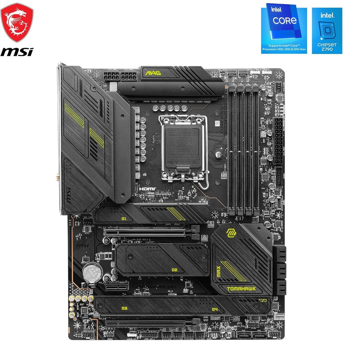 MSI MAG Z790 Tomahawk Max Wifi DDR5 Intel 12/13/14th Gen ATX Motherboard - PakByte Computers  