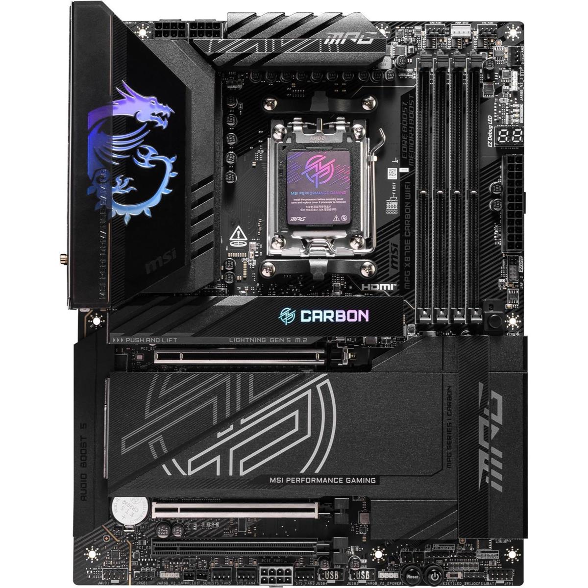 MSI MPG X870E Carbon Wifi DDR5 AMD AM5 ATX Motherboard - PakByte  