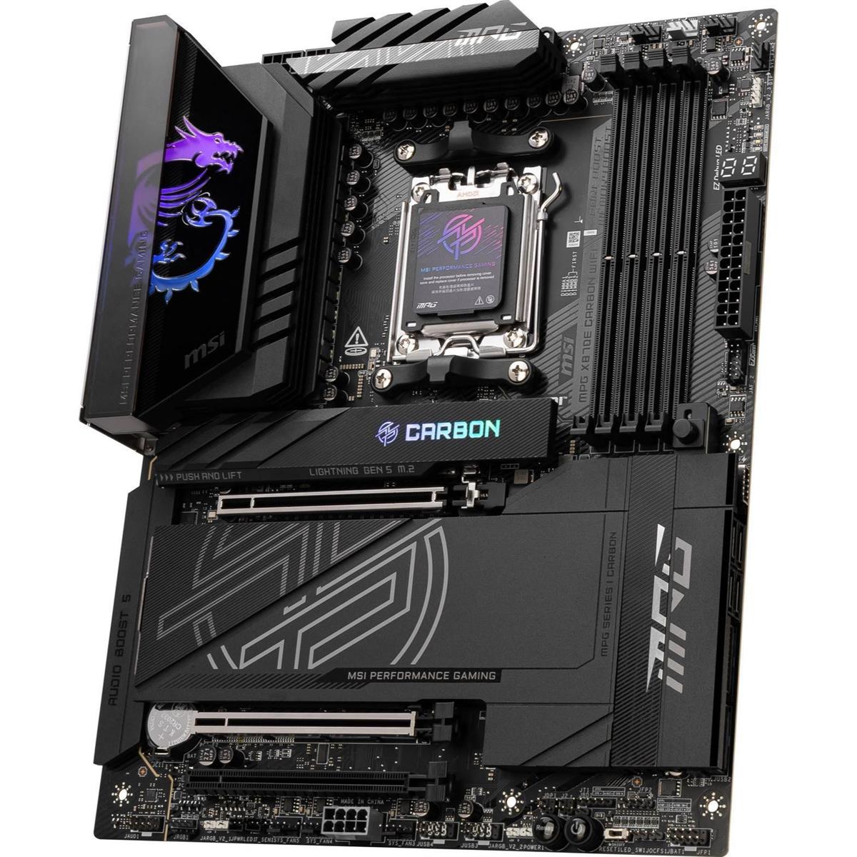 MSI MPG X870E Carbon Wifi DDR5 AMD AM5 ATX Motherboard - PakByte  