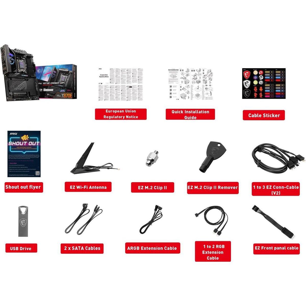 MSI MPG X870E Carbon Wifi DDR5 AMD AM5 ATX Motherboard - PakByte  