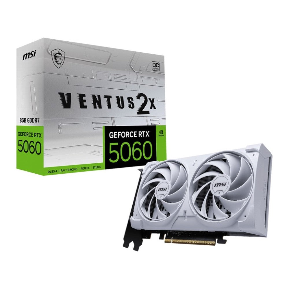 MSI GeForce RTX 5060 8G Ventus 2X OC Graphics Card - White