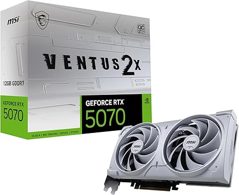 MSI Gaming RTX 5070 12G Ventus 2X OC Graphics Card - White